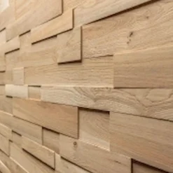 Wwd Plaquette de parement en bois massif effet 3D OZO RUSTIC - Chêne - 59/32/14 x 10/8/6 cm - 108 planches - 3m²
