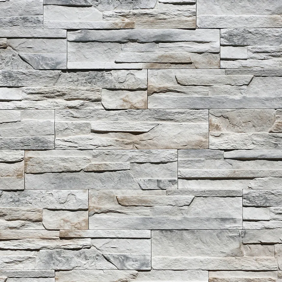 Plaquette de parement intérieur/extérieur béton aspect pierre naturelle L.38,5 x l.10 cm x ép.24 mm, Bosra-Colours New