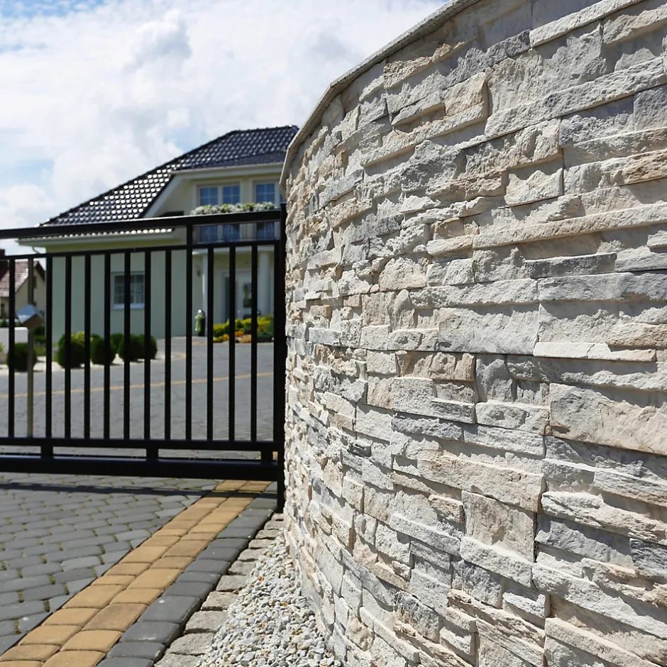 Plaquette de parement intérieur/extérieur béton aspect pierre naturelle L.38,5 x l.10 cm x ép.24 mm, Bosra-Colours New