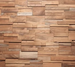 Wa Conception Plaquette de parement intérieur Ferrano en teck effet bois brut L.55 x l.18,5 cm x Ép.20 mm Wall!Supply