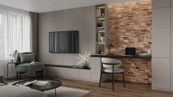 Wa Conception Plaquette de parement intérieur Ferrano en teck effet bois brut L.55 x l.18,5 cm x Ép.20 mm Wall!Supply