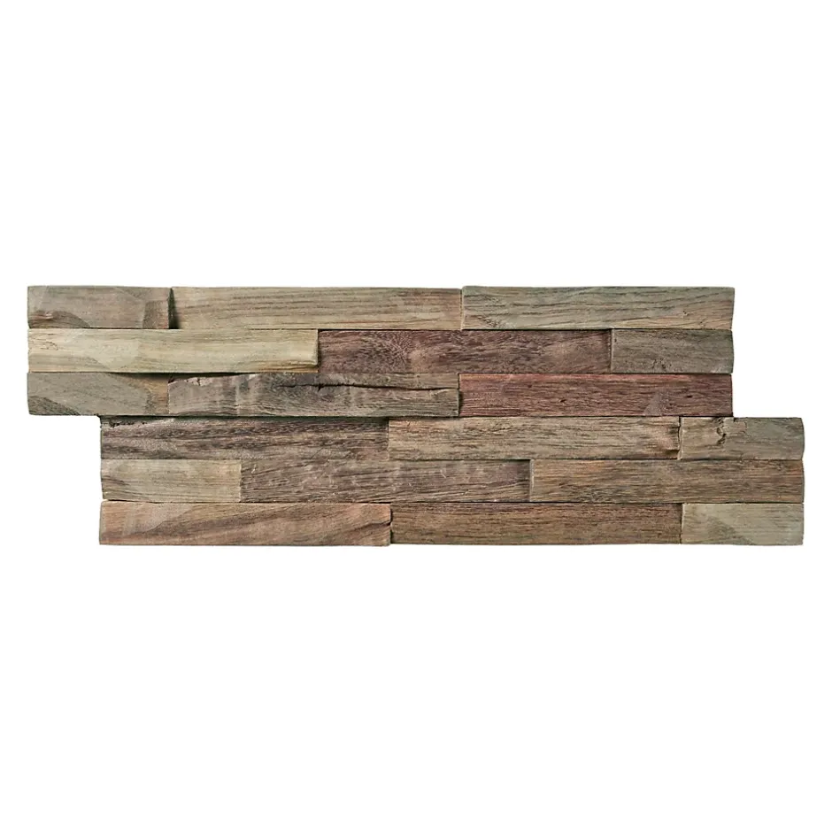 Plaquette de parement mural décoratif en bois - 1-1,8 x 18 x 49,5 cm - Huilé Bruni-Woodbord Sale