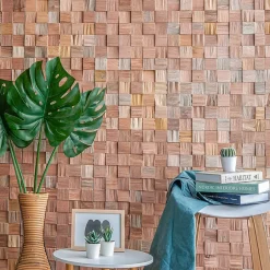 Plaquette de parement mural décoratif en bois - 0,8-1,8 x 36 x 36 cm - Lot de 4 - Aspect Mosaïque-Woodbord Sale