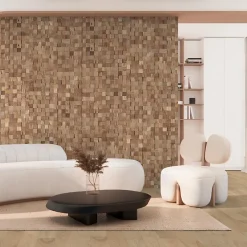 Plaquette de parement mural décoratif en bois - 0,8-1,8 x 36 x 36 cm - Lot de 4 - Aspect Mosaïque-Woodbord Sale