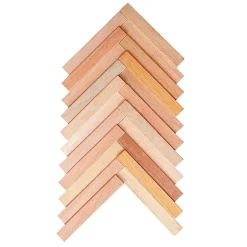 Woodbord Plaquette de parement mural décoratif en bois - 1-1,8 x 30 x 46,5 cm - Lot de 8 - Aspect Bâton Rompu