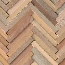 Woodbord Plaquette de parement mural décoratif en bois - 1-1,8 x 30 x 46,5 cm - Lot de 8 - Aspect Bâton Rompu