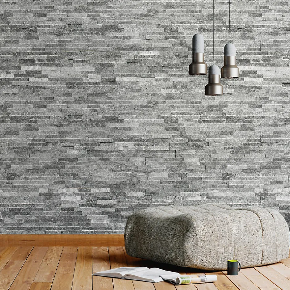 Modulo Plaquette de parement pierre naturelle - NATIMUR MINERAL GREY - - 0,468m² - intérieur/extérieur