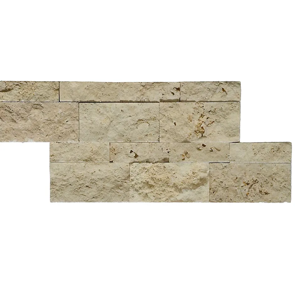 Plaquette de parement pierre naturelle et travertin mix beige-Casa Linea Online