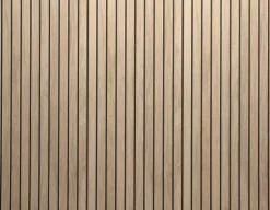 Plaquette de parement polystyrène intérieur effet tasseau décoratif lamelle bois