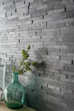 Plaquette de parement Slim 2 pierre naturelle noire (vendue au carton)