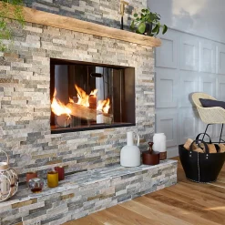 Plaquette de parement Slim 2 pierre naturelle beige rosé (vendue au carton)- Sale