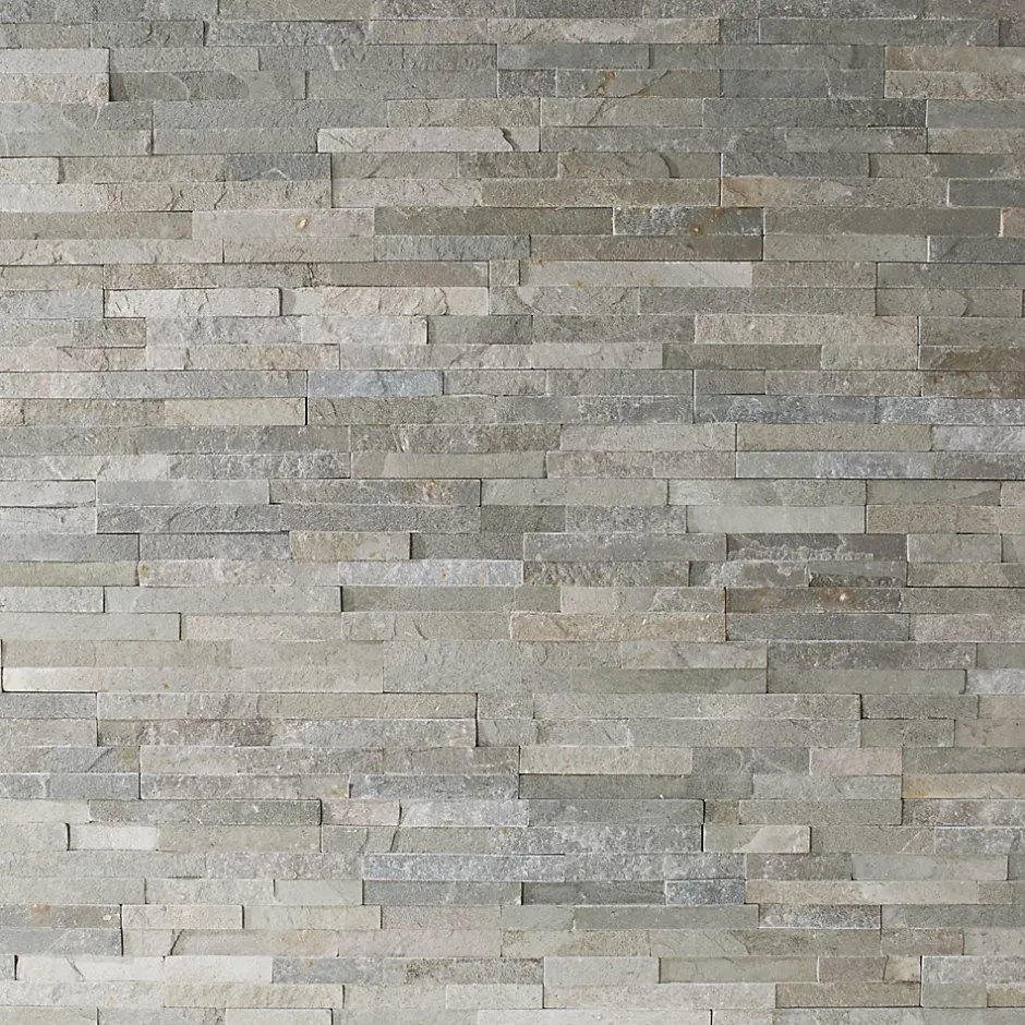 Plaquette de parement Slim 2 pierre naturelle gris clair (vendue au carton)