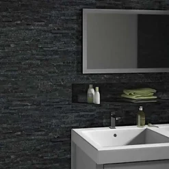 Plaquette de parement Snow black pierre naturelle (vendue au carton)- Clearance