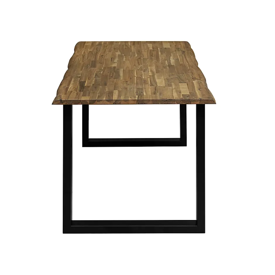 Wood&Sens Plateau de Table Acacia bord naturel pré-huilé Teck, L.180 cm x l.80 cm, Ep.26 mm