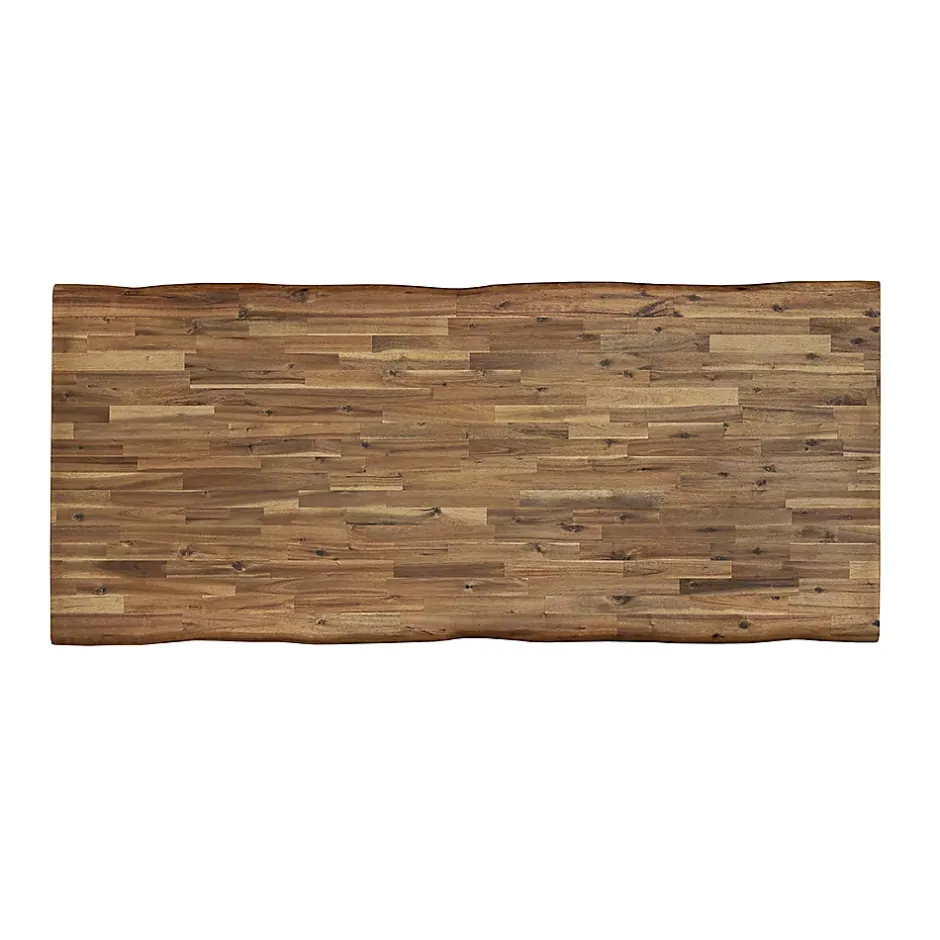 Wood&Sens Plateau de Table Acacia bord naturel pré-huilé Teck, L.180 cm x l.80 cm, Ep.26 mm