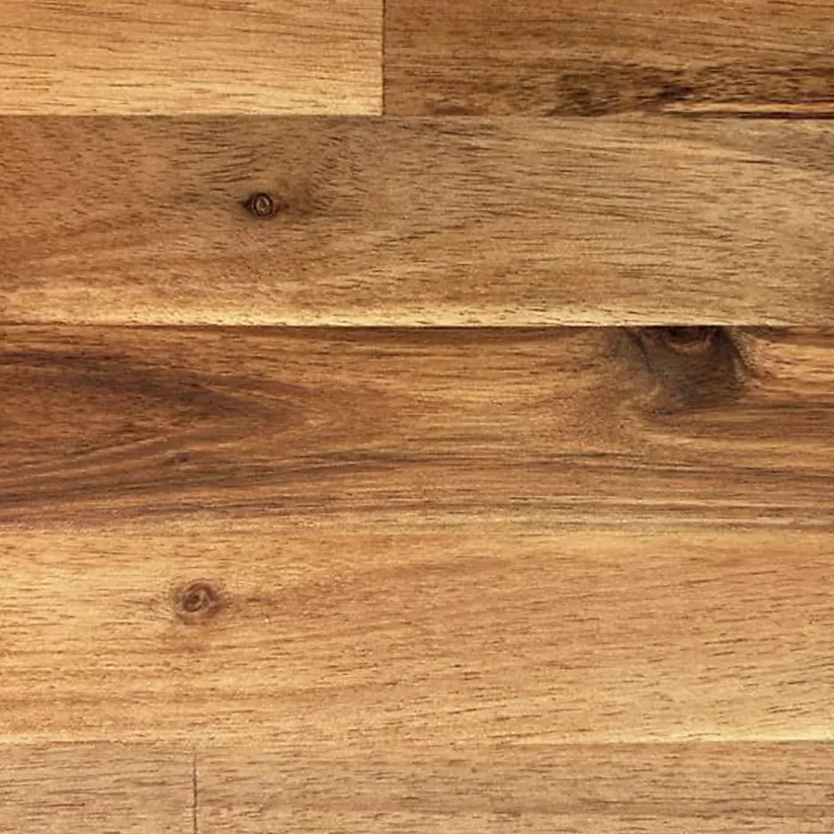 Wood&Sens Plateau de Table Acacia bord naturel pré-huilé Teck, L.180 cm x l.80 cm, Ep.26 mm