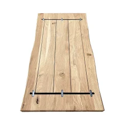 Wood&Sens Plateau de Table Chêne Rustique Pré-huilé Bord Naturel, L.120 cm x l.60 cm, Ep.27 mm