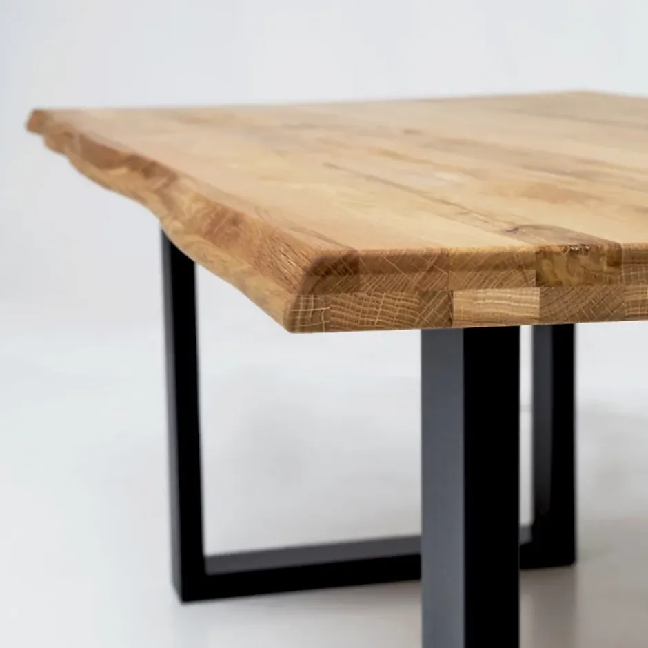 Plateau de table pleines lames Chêne Rustique bord naturel flacheux L.200 X l.80 cm, Ep.40 mm-Wood&Sens Discount