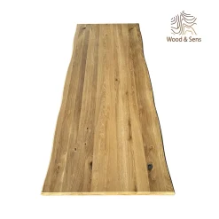 Plateau de table pleines lames Chêne Rustique bord naturel flacheux L.200 X l.80 cm, Ep.40 mm-Wood&Sens Discount