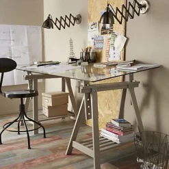 Plateau en verre gris fumé trempé transparent L. 120 cm x l. 70 cm- Best