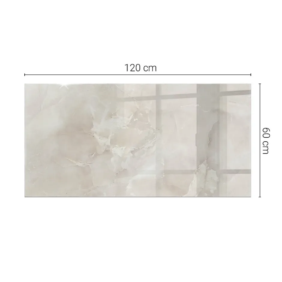 Plateau en verre trempé 120x60 cm Motif texturé de marbre-Tulup