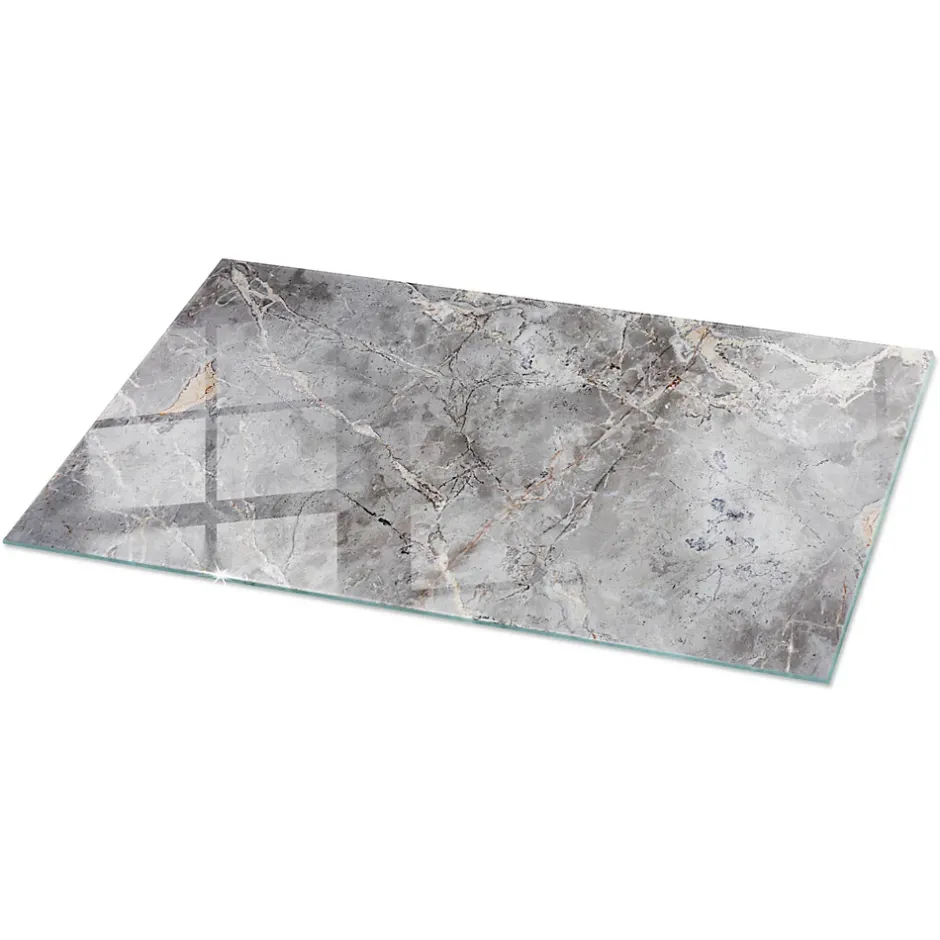 Tulup Plateau en verre trempé 140x70 cm Motif naturel de marbre