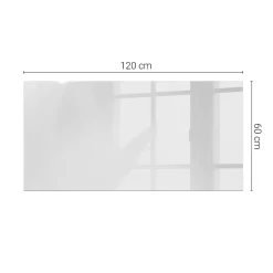 Tulup Plateau en verre trempé 120x60 cm Couleur blanche lisse