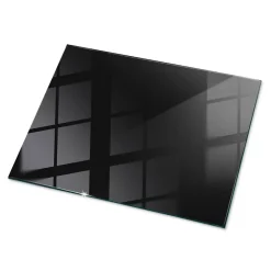 Tulup Plateau en verre trempé 80x60 cm Couleur noire lisse