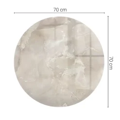 Plateau en verre trempé fi70 cm Motif texturé de marbre-Tulup