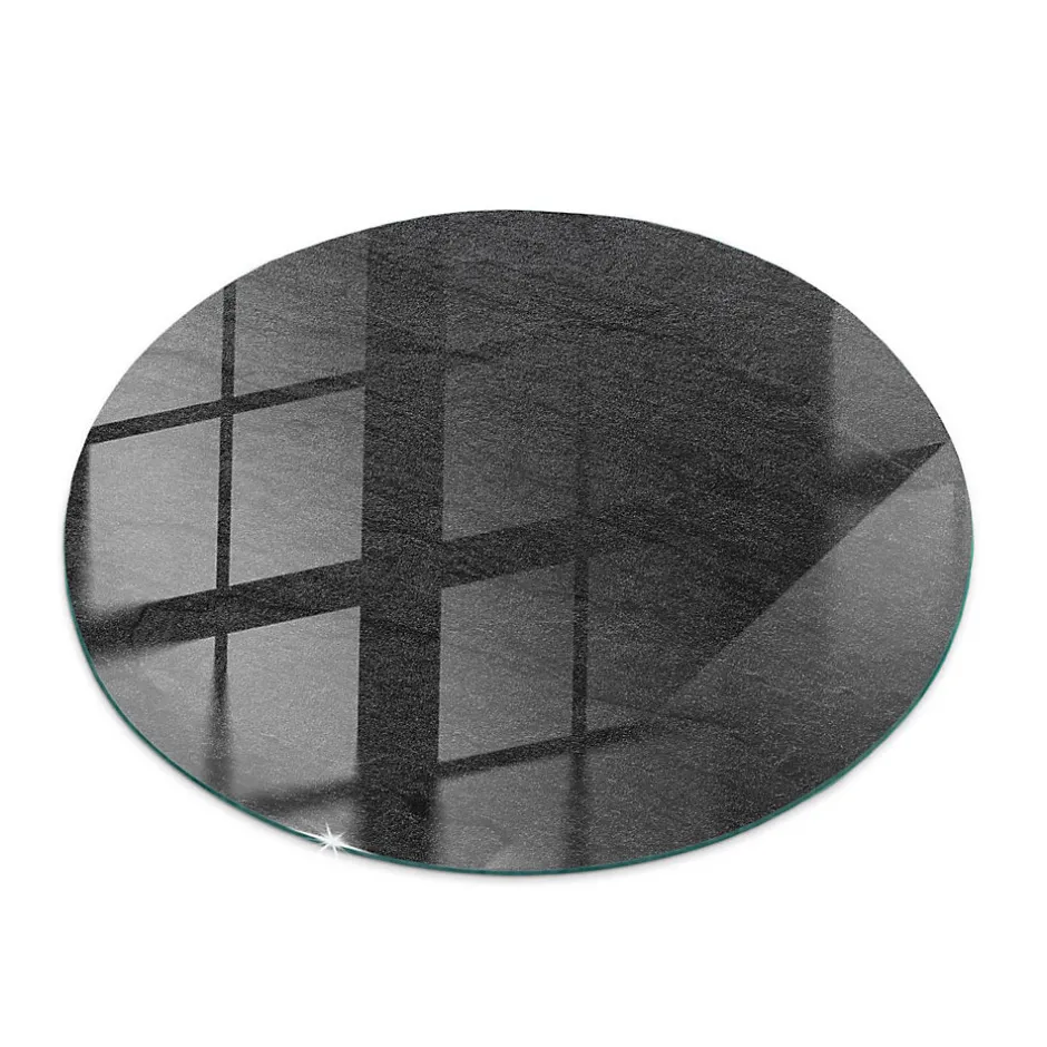 Plateau en verre trempé fi90 cm Texture de pierre naturelle-Tulup Outlet