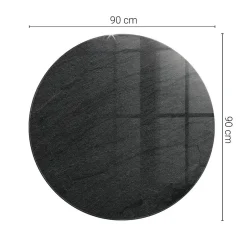 Plateau en verre trempé fi90 cm Texture de pierre naturelle-Tulup Outlet