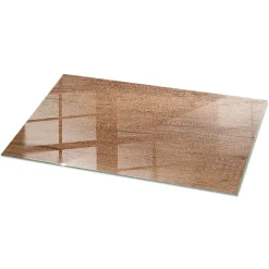 Tulup Plateau en verre trempé 140x70 cm Motif naturel du bois