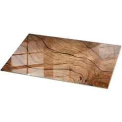 Plateau en verre trempé 100x50 cm Motif bois-Tulup Clearance