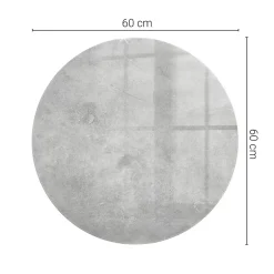 Tulup Plateau en verre trempé fi60 cm Texture de béton avec fissures
