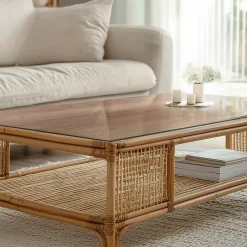 Plateau en verre trempé 120x60 cm Motif naturel du bois-Tulup Online