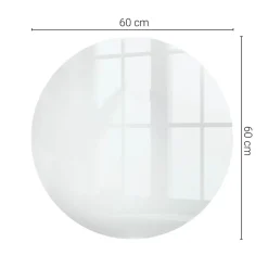 Plateau en verre trempé fi60 cm Couleur blanche lisse-Tulup Clearance