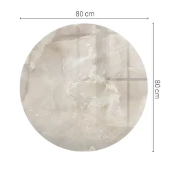 Plateau en verre trempé fi80 cm Motif texturé de marbre-Tulup Discount