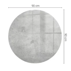 Tulup Plateau en verre trempé fi90 cm Texture de béton avec fissures