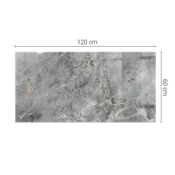 Tulup Plateau en verre trempé 120x60 cm Motif naturel de marbre