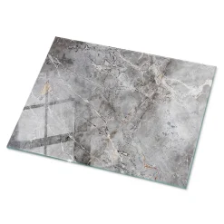 Tulup Plateau en verre trempé 80x60 cm Motif naturel de marbre