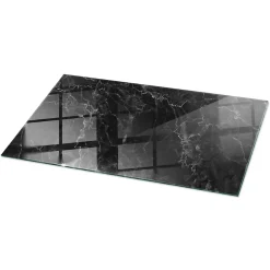 Plateau en verre trempé 100x50 cm Motif de marbre veiné-Tulup Discount
