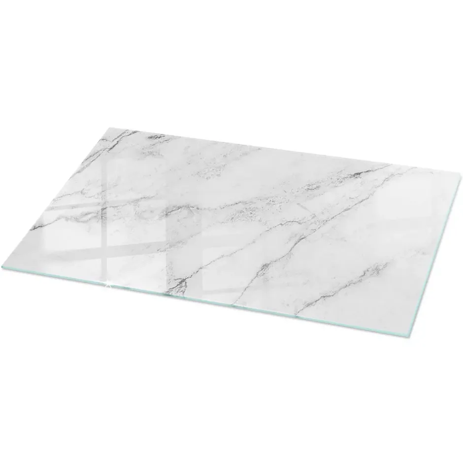 Plateau en verre trempé 140x70 cm Motif de surface en marbre-Tulup