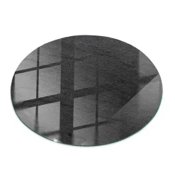 Plateau en verre trempé fi80 cm Texture de pierre naturelle-Tulup Online