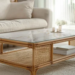 Plateau en verre trempé 100x50 cm Marbre élégant avec veines-Tulup