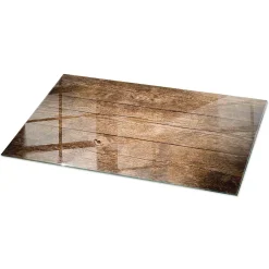 Plateau en verre trempé 120x60 cm Structure de planches en bois-Tulup Discount