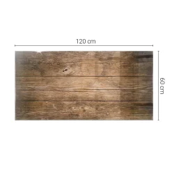 Plateau en verre trempé 120x60 cm Structure de planches en bois-Tulup Discount