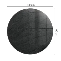 Tulup Plateau en verre trempé fi100 cm Texture de pierre naturelle