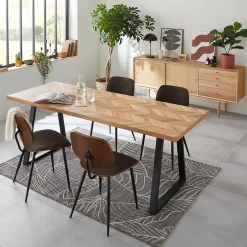 Plateau plaqué chêne huilé point de Hongrie L.200 x l.80 cm, ép.37 mm- Hot