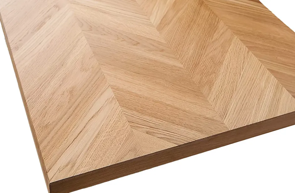 Plateau plaqué chêne huilé point de Hongrie L.200 x l.80 cm, ép.37 mm- Hot