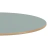 Plateau rond 70cm couleur gris medio chants imitation bois --Restootab